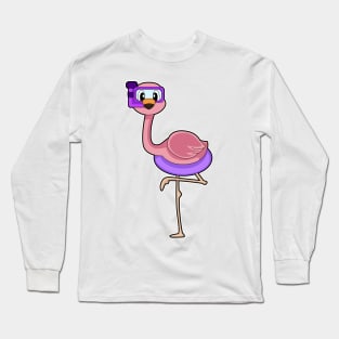 Flamingo Diver Snorkel Diving Long Sleeve T-Shirt